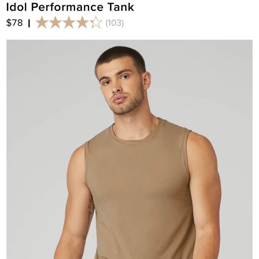 Alo Yoga (Idol Performance Shirt - Gravel - Size SMALL)